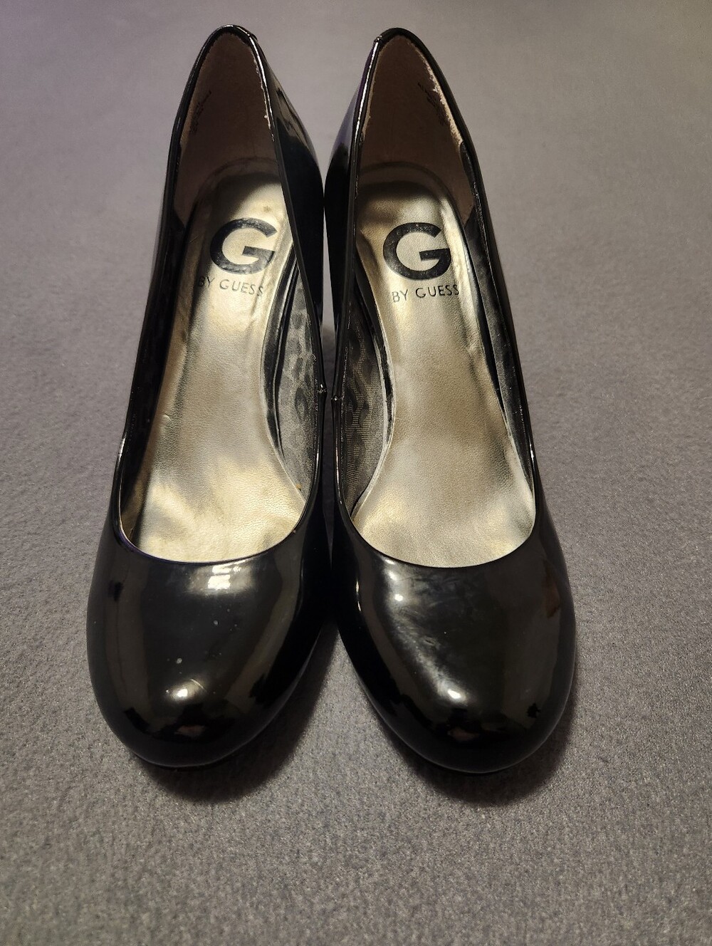 G By Guess Heels Women Size 7.5 Black 3.5in Heel Faux Leather Stiletto